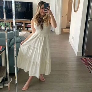 NEW Madewell Eyelet Lucie‎ Tie-Strap Tiered Midi Dress, M